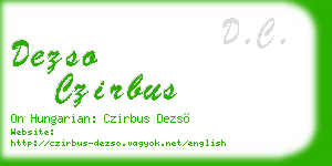 dezso czirbus business card